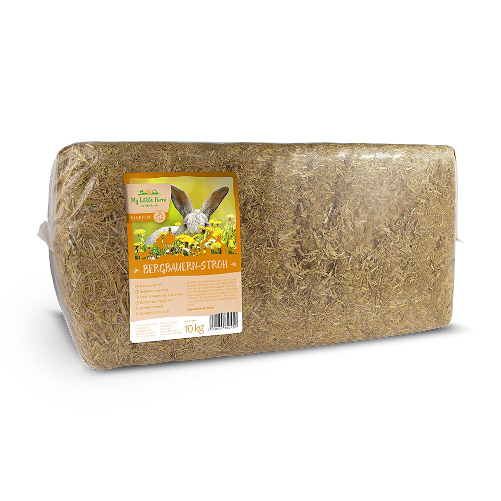 My Little Farm - Paja Natural Premium para Conejos, hámsters y Animales pequeños, Ideal para Hacer picado y mordisquear, Desodorante y Biodegradable