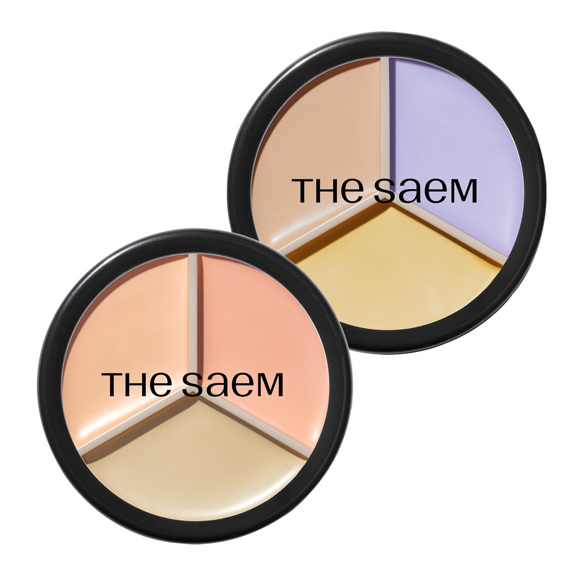 Concealer in dreifachem Topf Cover Perfection von THE SAEM 03 Correct Up Beige + 04 Tone Up Beige für helle bis helle Hauttöne 3 Farben Deckt Pigmentflecken und