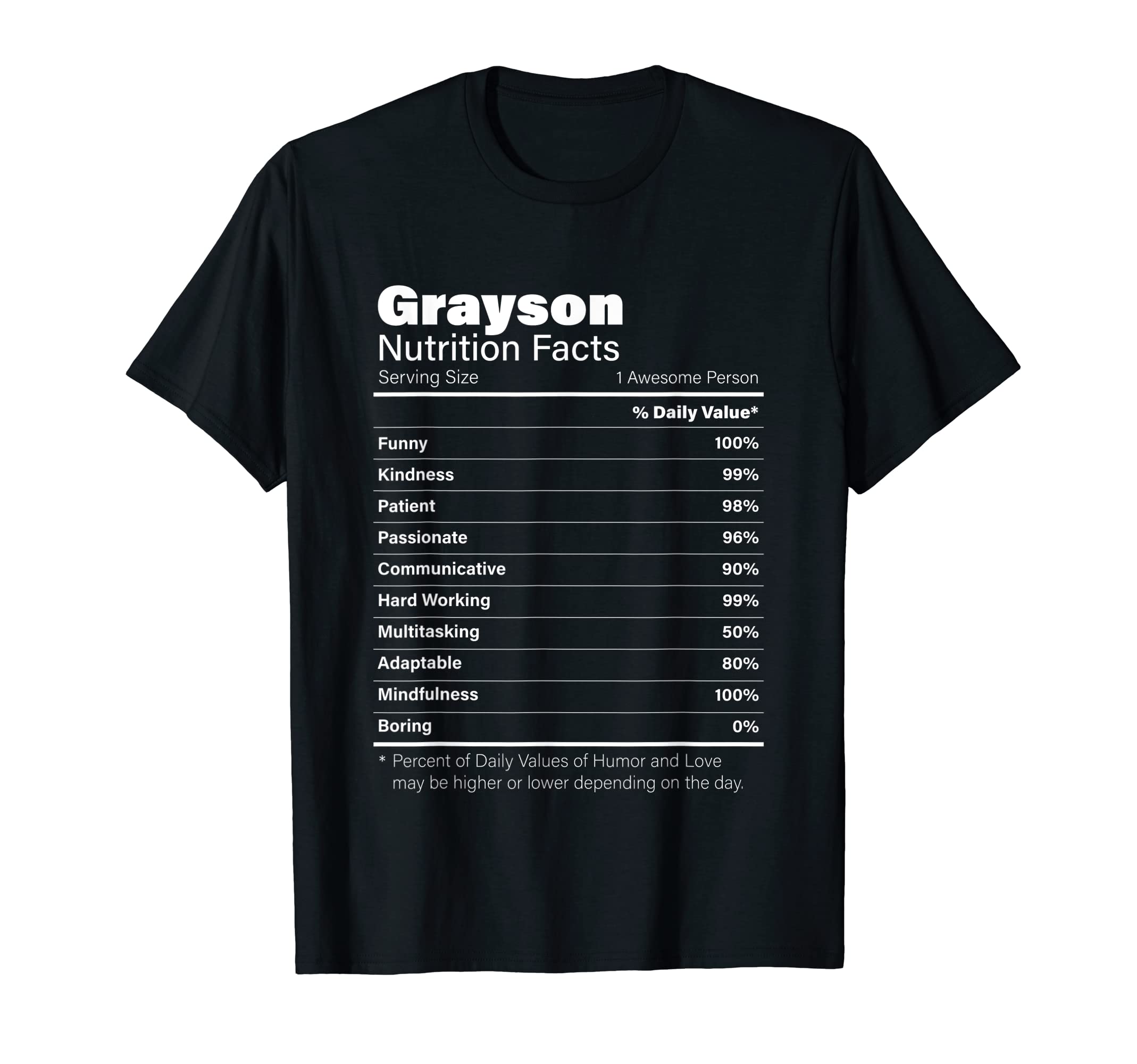 Grayson Nutrition Personalized Name Funny T-Shirt