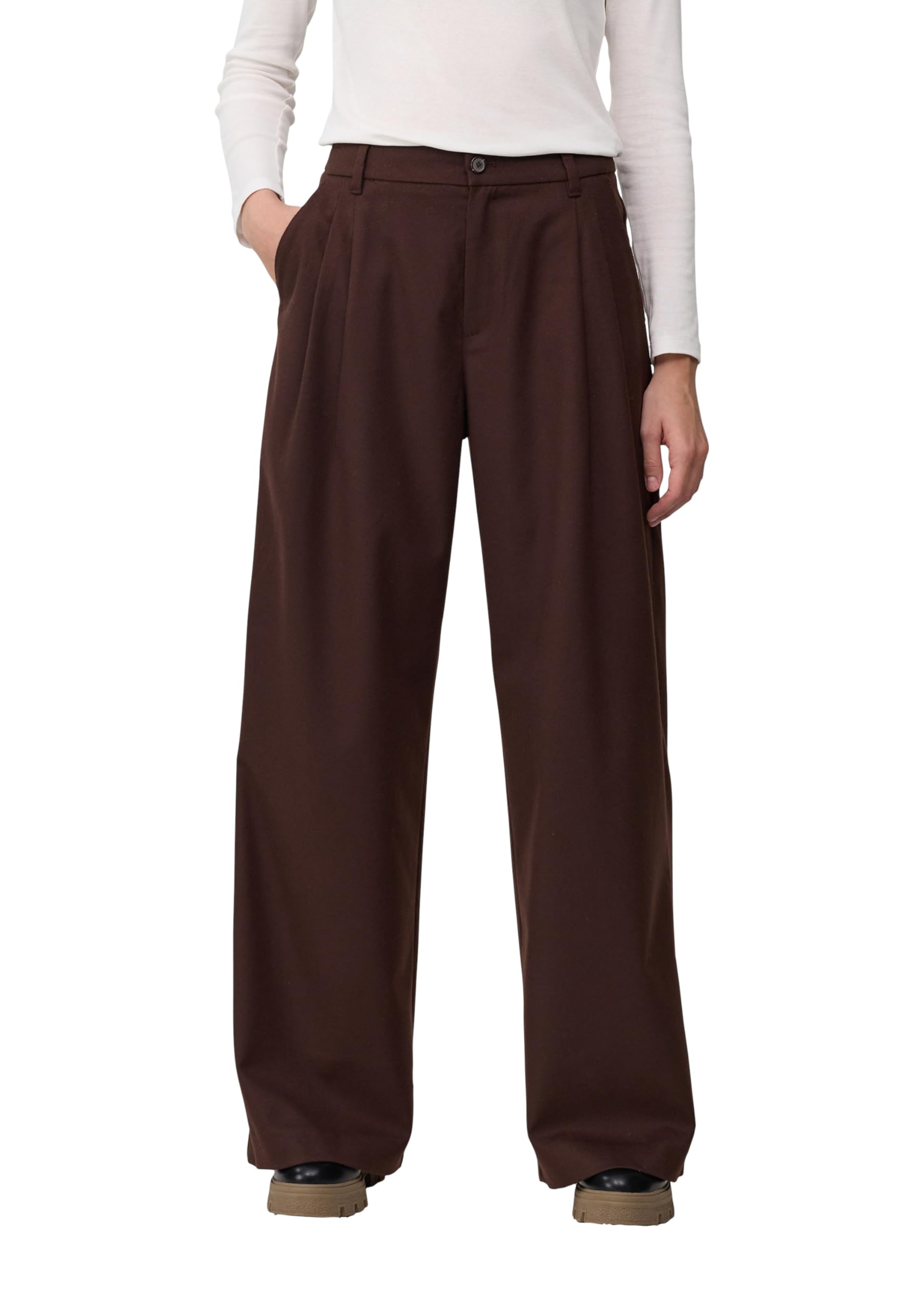 s.Oliver Flanellhose Flanell Hose mit Wide Leg