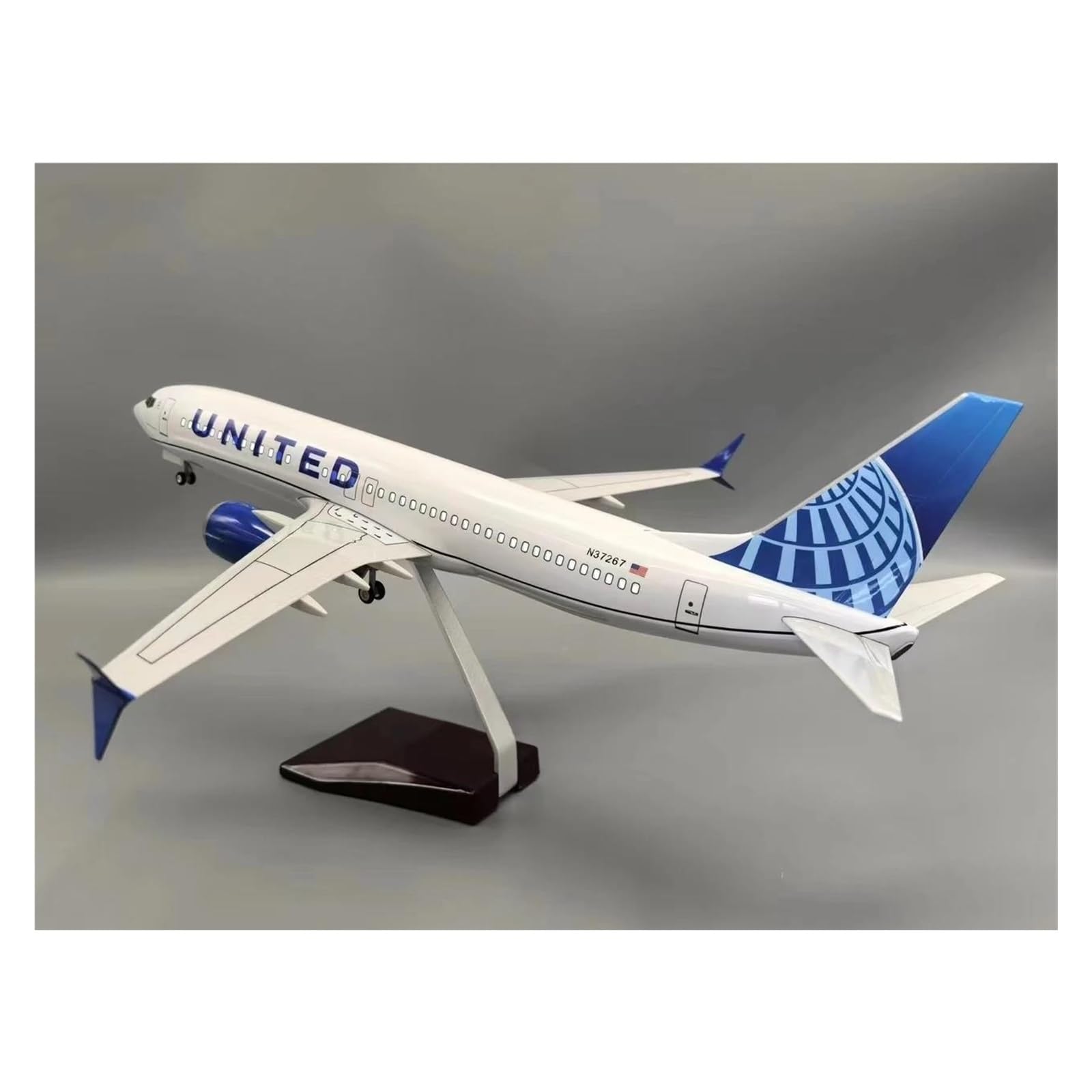 Skala samolotu 47CM dla Boeinga 737 samolotu United Airlines Model odlewu samolotu samolot Model samolotu dekoracja biuro nadaje się do wyświetlania (bez światła)