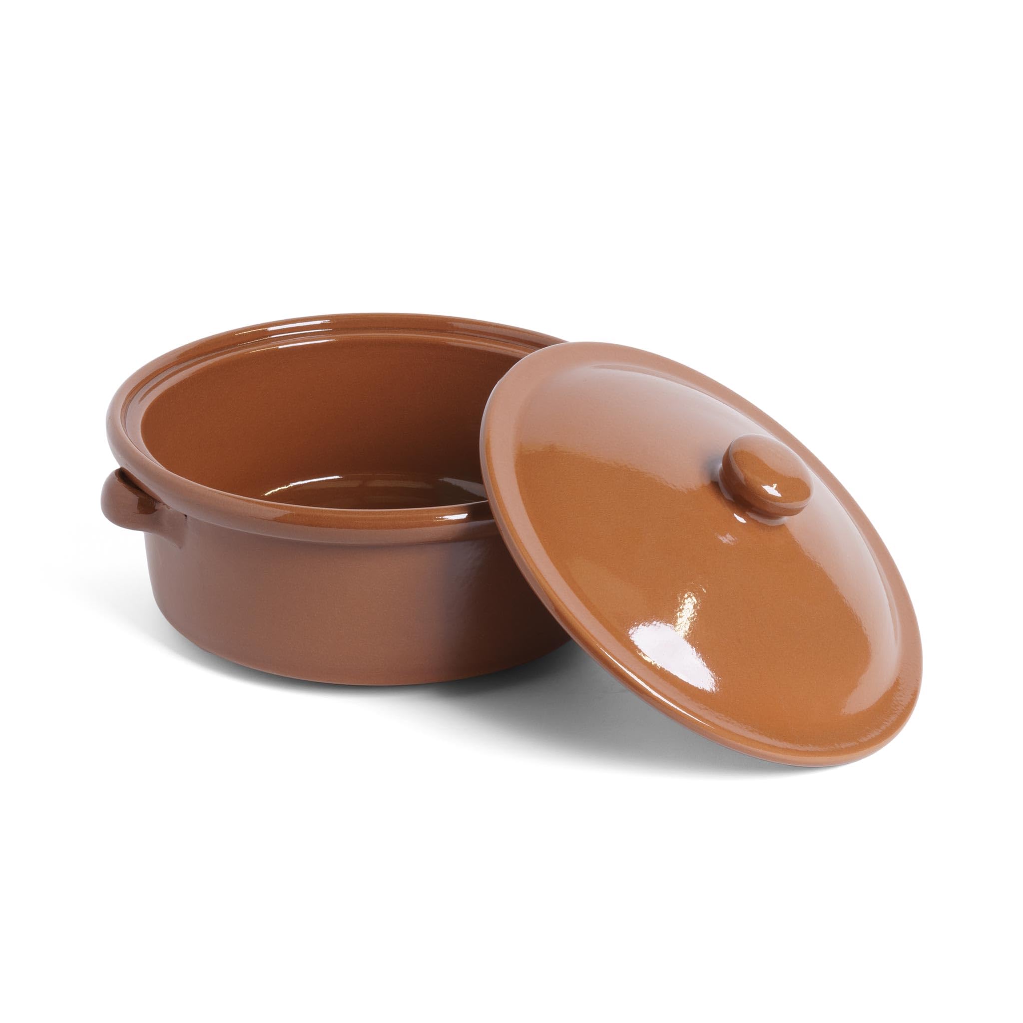 Plat En Terre Cuite Naturel 23 Cm Amazing Cookware - Pour Paella, Cuisson Comme La Fonte, 6 Cm De Profondeur, 1,4 Litre