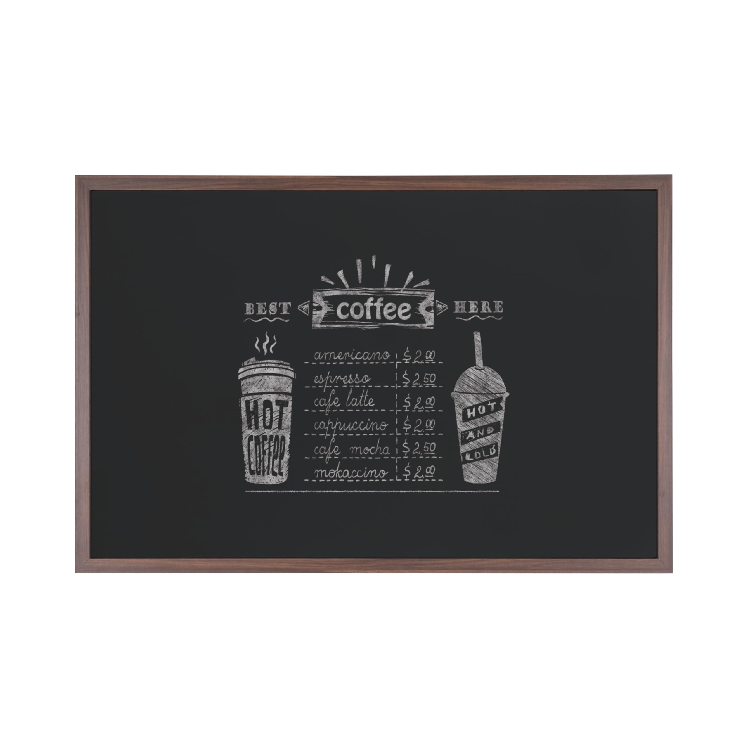 Bi-Office, Blackboard Optimum, Chalkboard, Walnut MDF Frame