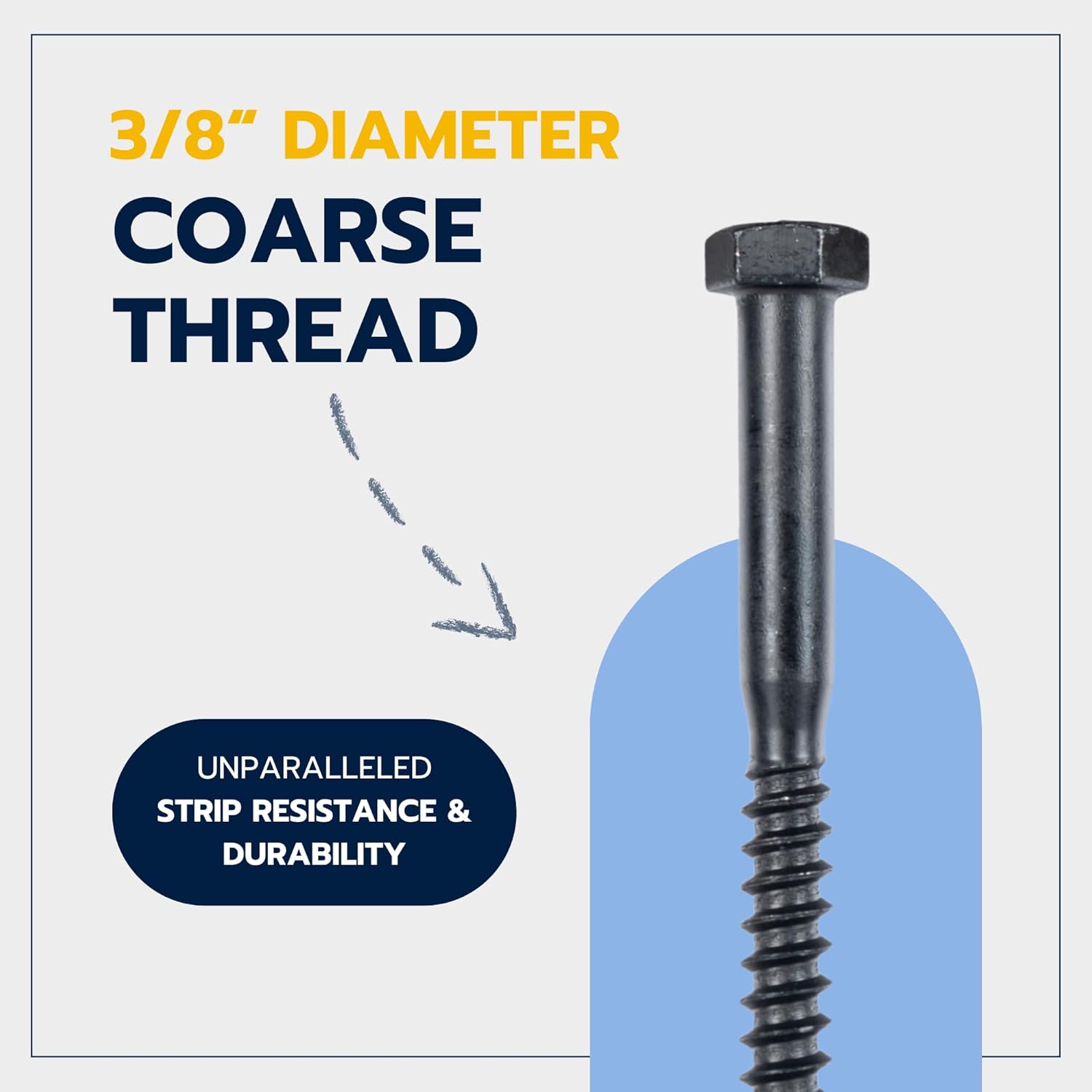 3/8 x 6 (50 Pack) Lag Screw Kit, 50 Screws and 50 Washers, Ceramic Black Ruspert Coating for Exterior Use, Meets ASTM A307 and ASME B18.2.1, Industrial/Commerical Grade by Makers Bolt