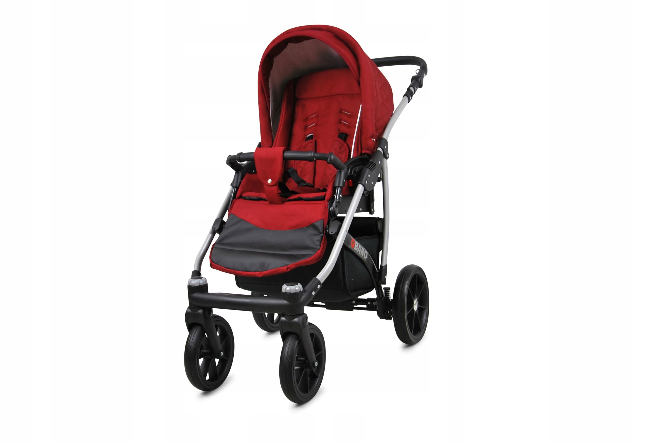 BabyLux® Wózek dziecięcy kompletny zestaw 4 w 1 - Qbaro - w zestawie gondola dla niemowląt, wędka, fotelik samochodowy, podstawa ISOFIX - system kombinowany dla niemowląt, z torbą do przewijania itp.
