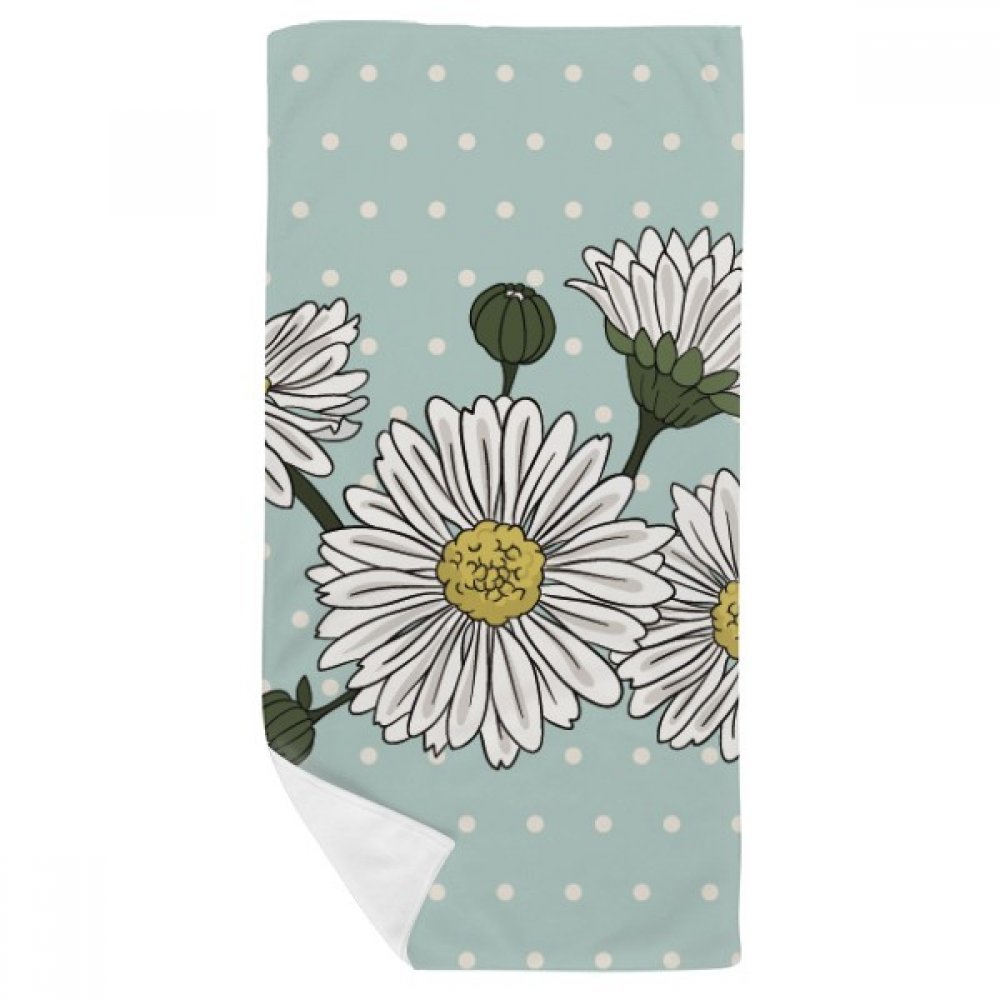 Gant de toilette fleur de chrysanthème blanc 35x70cm pour rituel spa maison