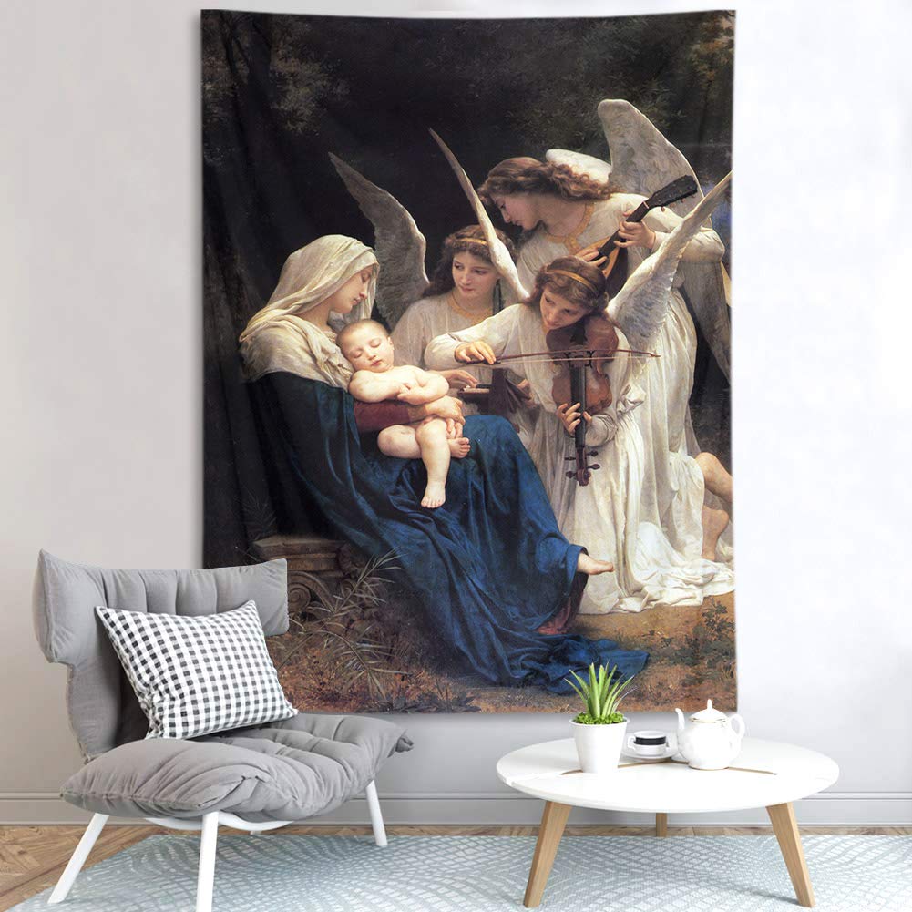 HVEST Christian Tapestry Wall Hanging Christmas Tapestry Wall Hanging Jesus Tapestries for Bedroom Room Dorm Decor, 40Wx60H inches