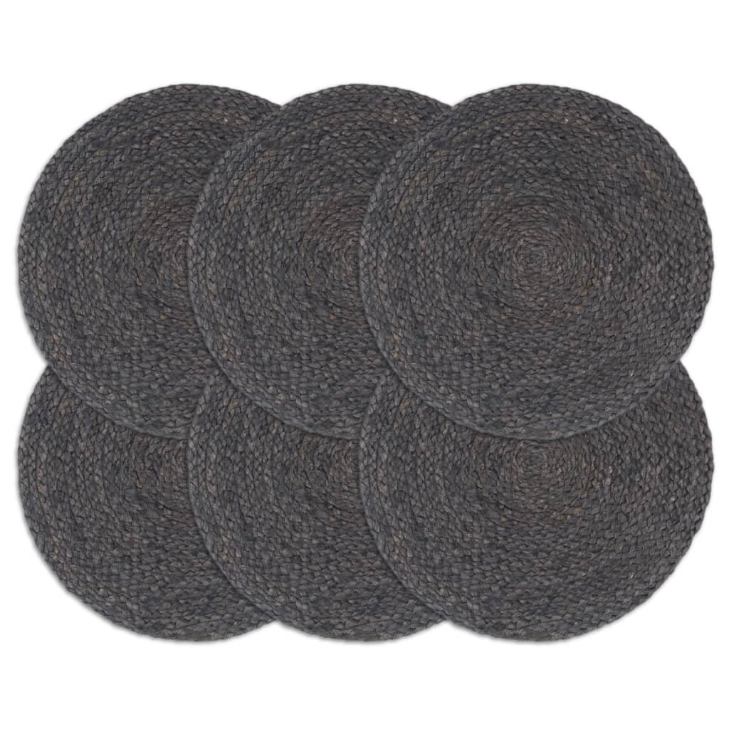 Juego de 6 manteles individuales redondos de yute de 38 cm, antideslizantes, lavables y resistentes al calor, para mesa de comedor, cocina, jardín, balcón, fiesta, decoración de boda