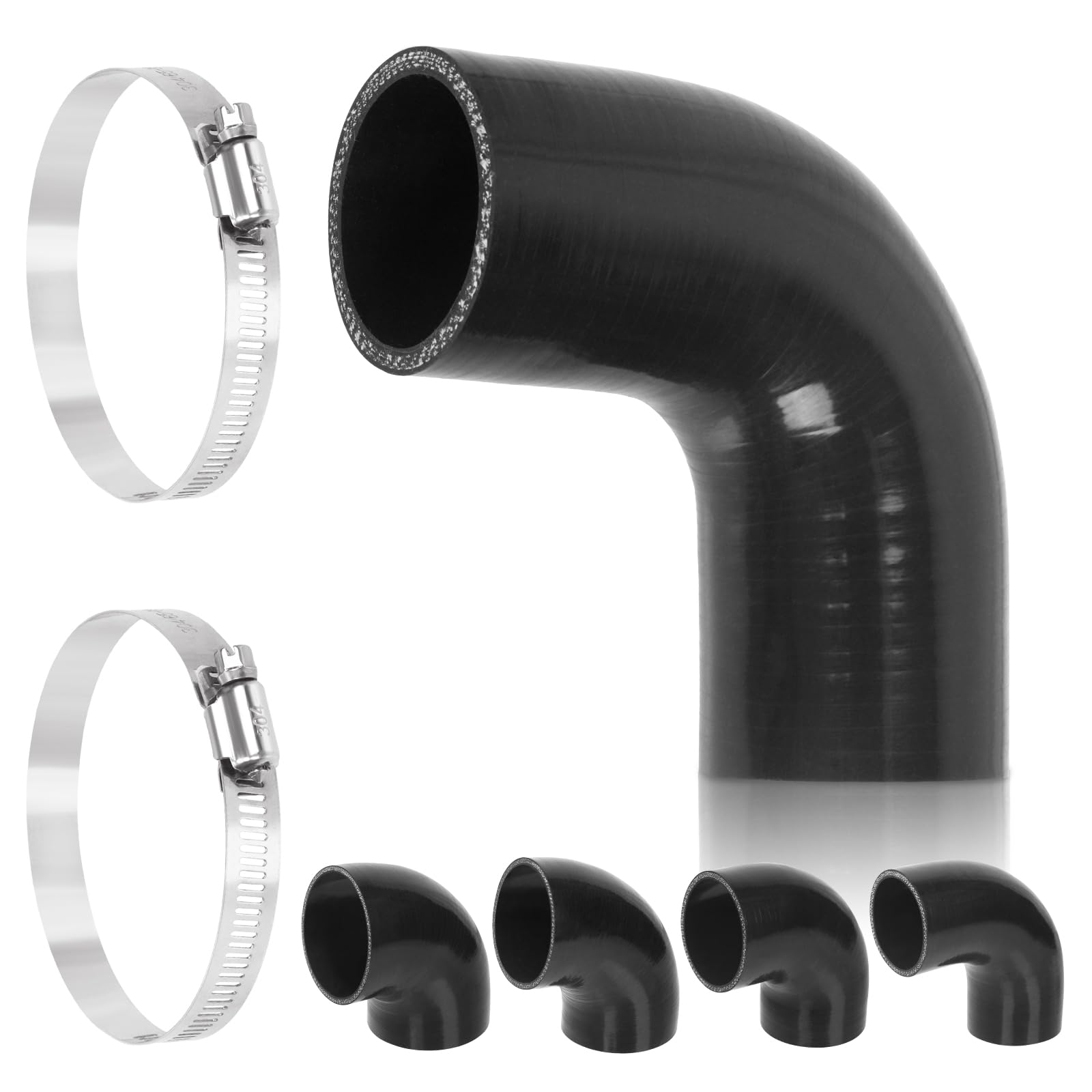 Tuyau Silicone 90° Bleu Pour Voiture - 76mm (3") Diamètre Intérieur - Pour Refroidissement Intercooler - Résistant -60°C à +300°C