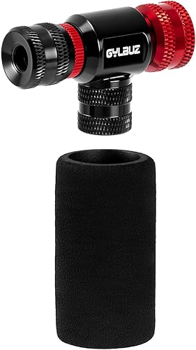 Miniatura 8 de Inflador de neumáticos de bicicleta de CO2: Bomba de bicicleta portátil de Co2 compatible con válvulas Presta y Schrader con funda aislada para