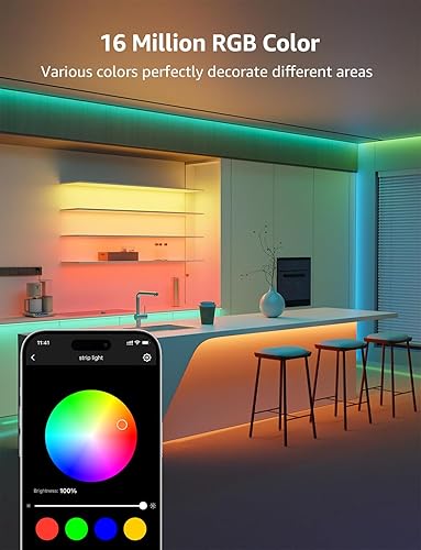 Miniatura 8 de Lepro SE1 AI - Tira de luces LED inteligentes  Tiras de luz RGB que cambian de color de 16.4 pies con control de aplicación, iluminación generada