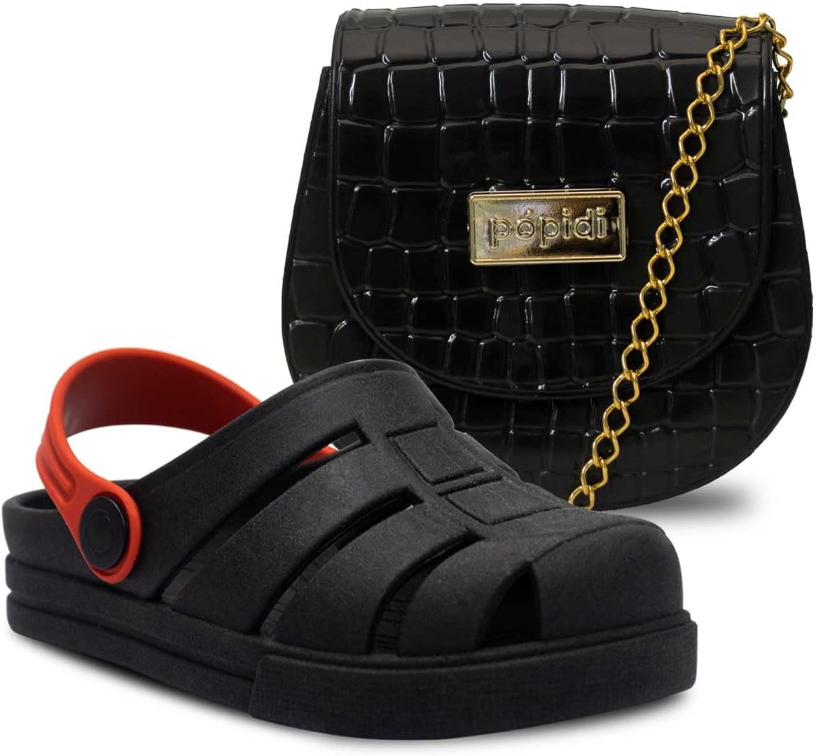 Kit Bolsa E Babuche Infantil Sandalia Moda Feminina Menina Leve Confortavel K29