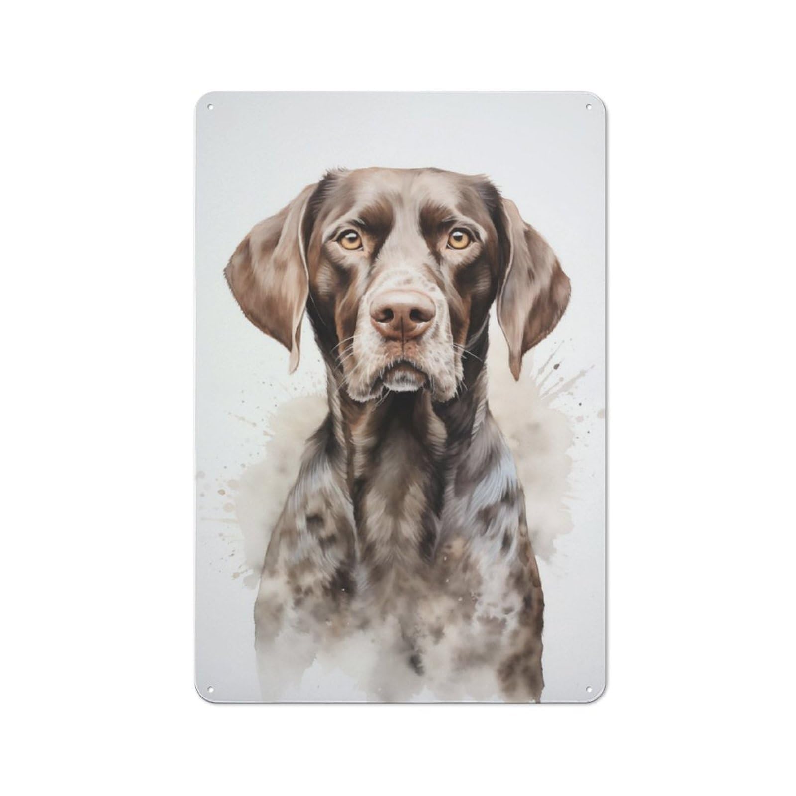 Junmoney German Pointer Portrait Metal Wall Sign 30X20cm Featuring For Pub Or Café, For Vintage Wall Decor Fans, For Home Office And Studio Walls