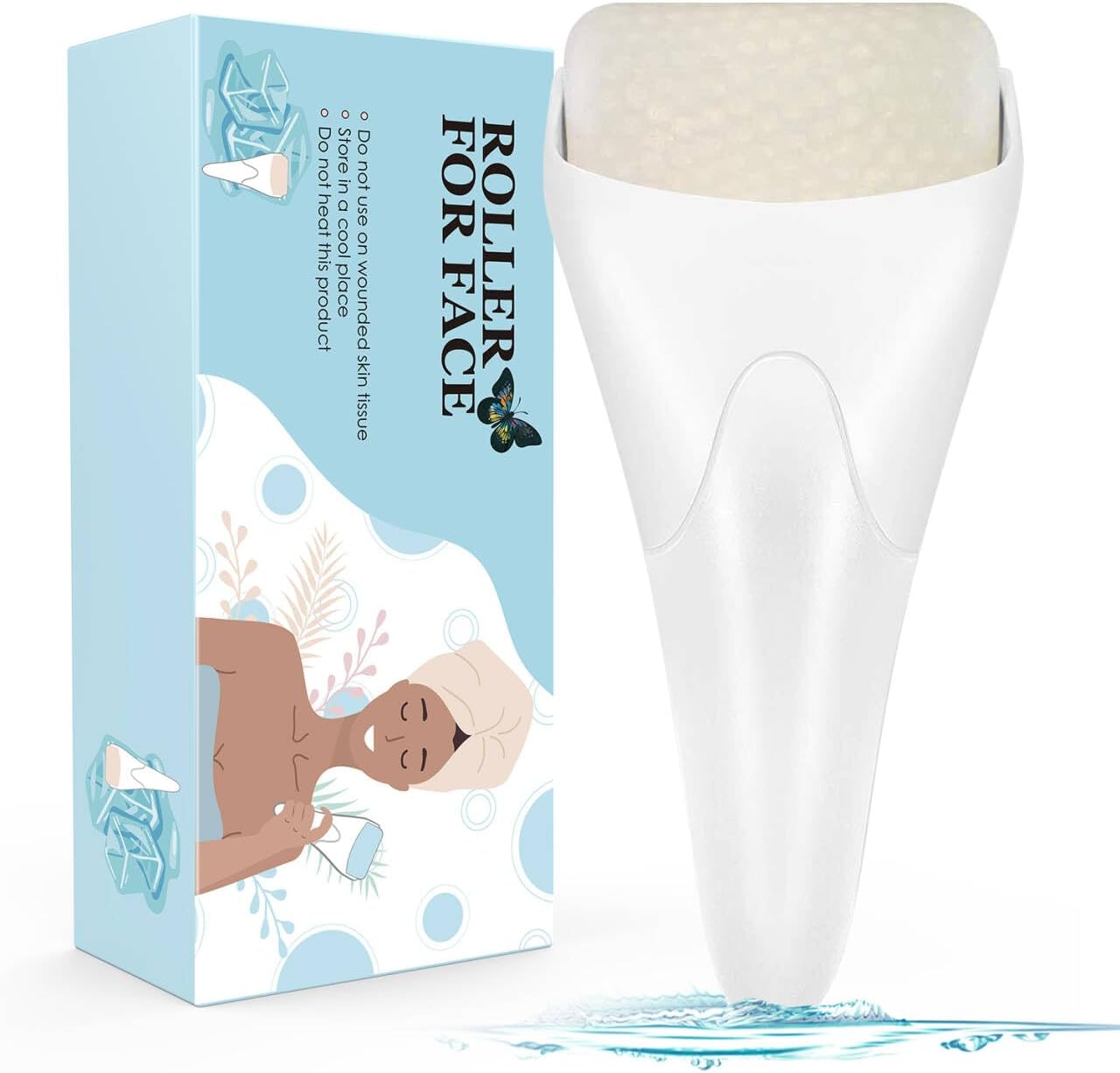 Ice Roller for Face,Eyes,Facial Massager Tool,Soothing Skin Care Tool,Cooling Skincare Device for Puffiness,At-Home Spa Gift for Women(White)