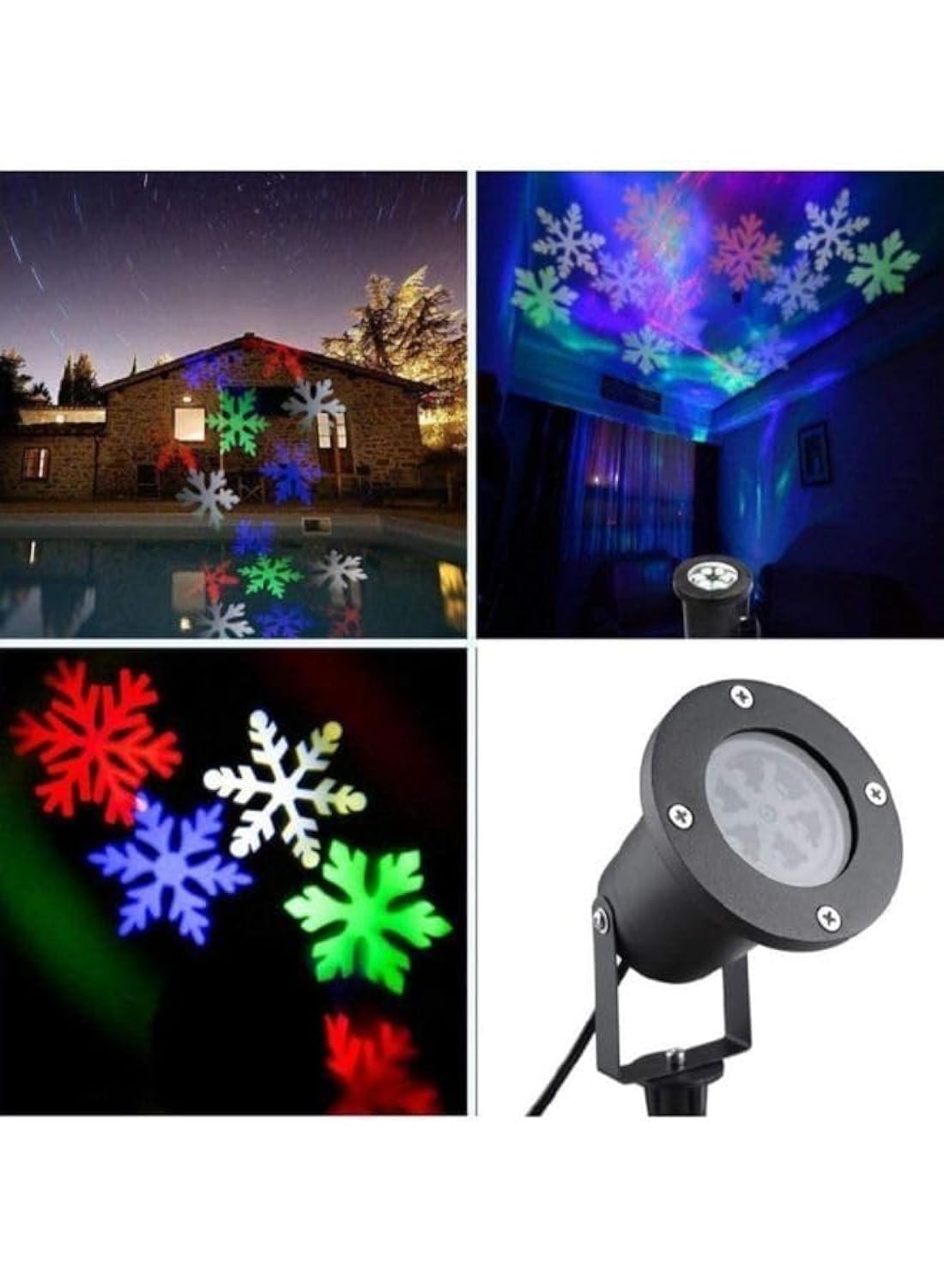 Moving Snowflakes Projector Light, Projection Spotlight Multicolored HOTLIFE - 00140