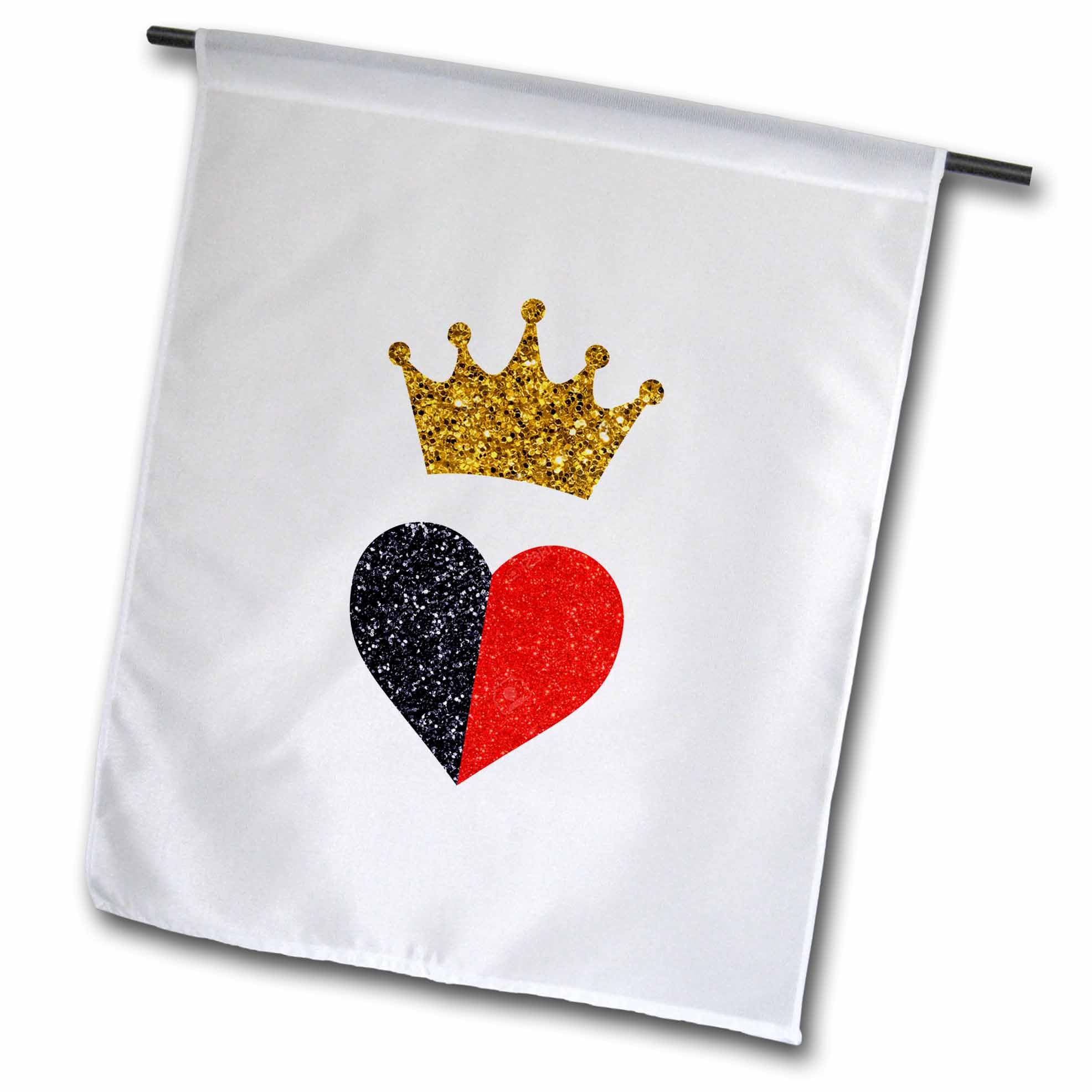 3dRose Gartenflagge Mit Roten Herzen - 30,5x45,7 Cm, Polyester, Einseitiger Druck