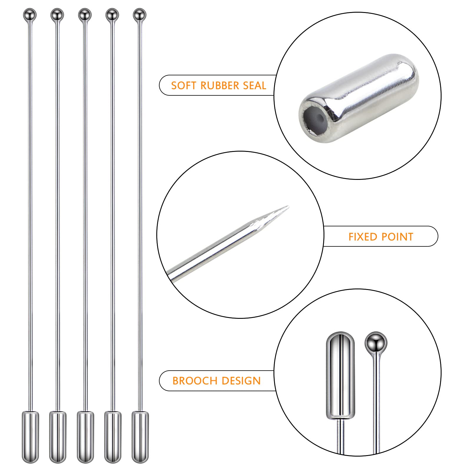 Lot De 20 Broches En Cuivre De 97 Mm - Épingles à Tige à Boule