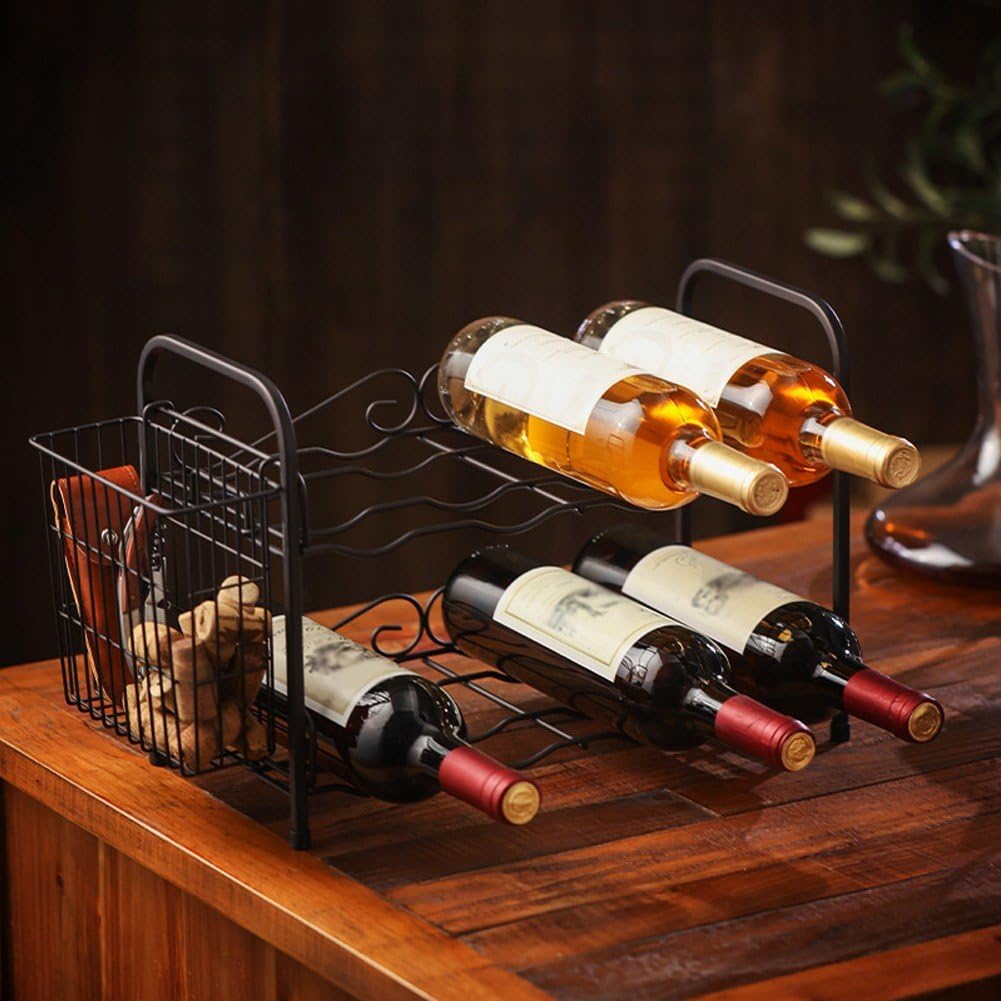 Stapelbares Weinregal 2 Etagen, Flaschenhalter Für Die Bar, Weinlagerregale, Weinpräsentationsregal Hängekorb