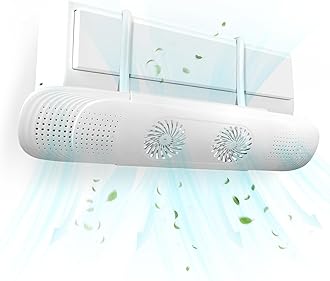 Baytion Retractable Air Conditioner Deflector, Adjustable 60-92cm and Anti Direct Blowing, AC Vent Deflector with Fan Blades, White Universal AC Wind Deflector for Split Air Conditioning
