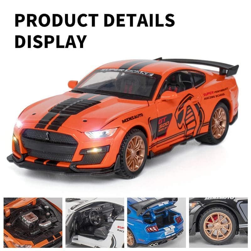Image of SPITEN Mustang GT500 1:32 Scale Model Car Exclusive Alloy Metal Pull Back Die-cast Car Diecast Metal Pullback Toy car with Openable Doors & Light Music Best Gifts Toys Kids【Colors as Per Stock】