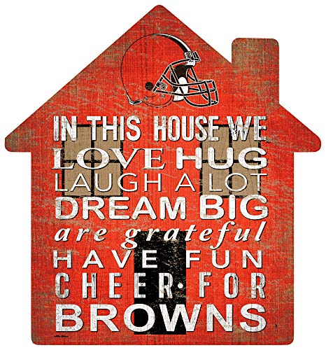 Fan Creations NFL Cleveland Browns Unisex Cleveland Browns House Sign, Team Color, 12 inch