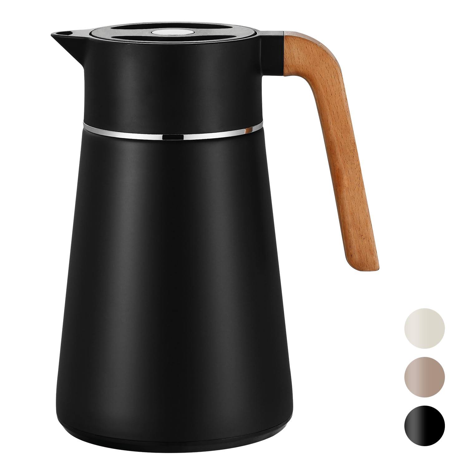VETIN Termo con colador de té de 1,5 l de acero inoxidable 304, jarra térmica | A prueba de fugas, 10 h caliente y 16 h frío, para té, café y bebidas frías