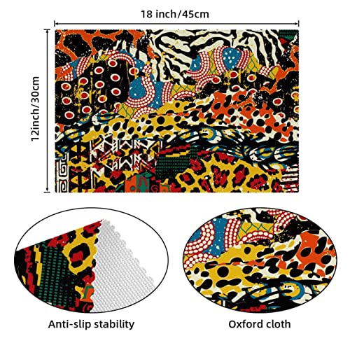 Sets de table faune africaine lot de 6 pour dîner exotique