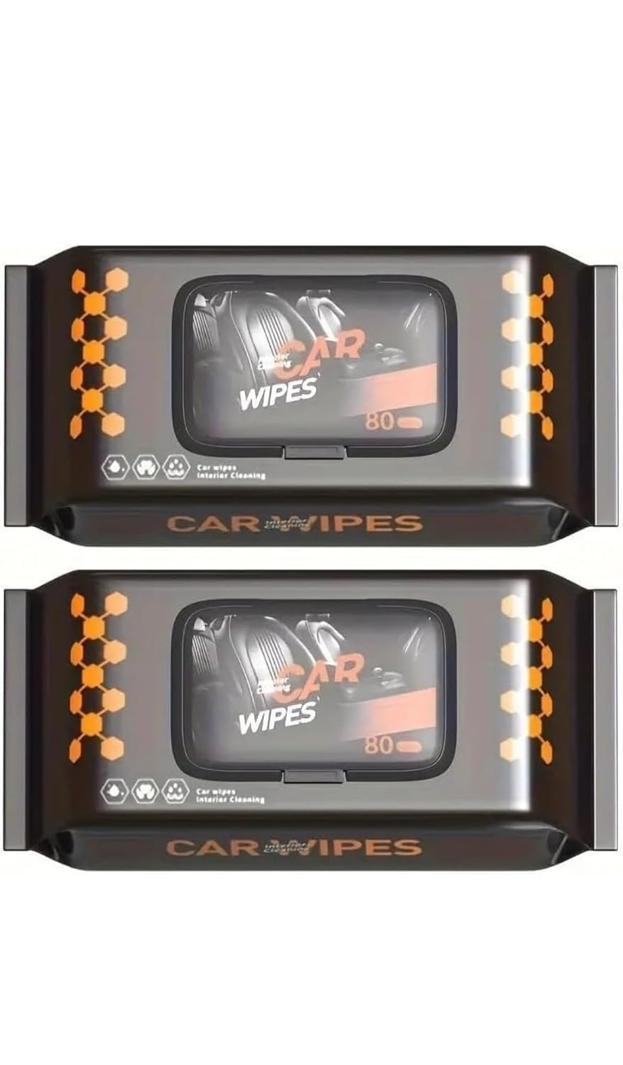Fixily Car Interior Cleaning Wet Wipes Tissue Paper 80 Pcs, Seat Window Cleaner Disposable Cleansing Wipes for Dashboard Glass Leather Steering Clean (2)