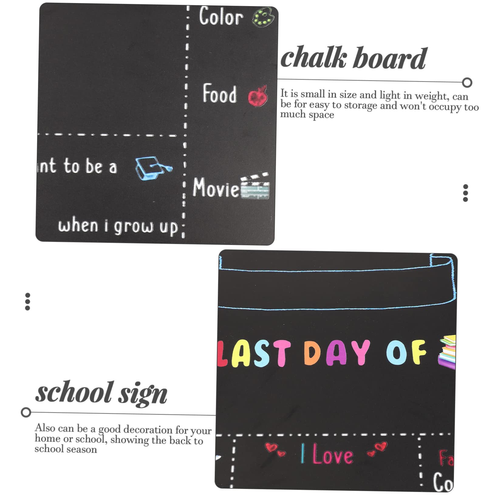 VILLCASE 5 Pz lavagna scolastica scuola media scrittoio lavagna riutilizzabile espositore con lavagna magnetica adornare registrazione consiglio scolastico lavagna in legno di gesso Black