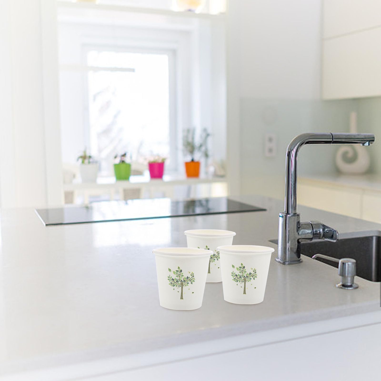 Abaodam 500 Vasos de Papel Desechables de 3 Oz Ligeros y Seguros para Bodas y Fiestas, Diseño Simple y Generoso, Capacidad de 60ml para Bebidas