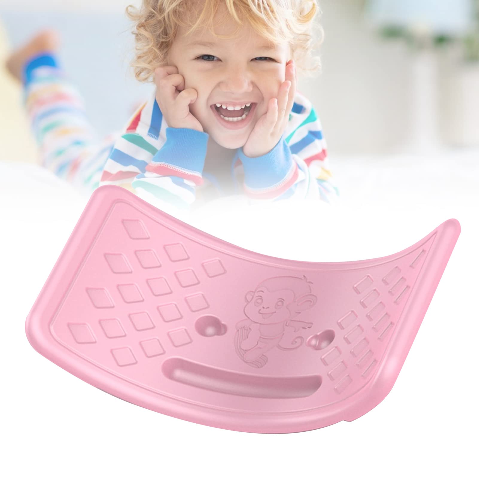 JAOCDOEN Balance Seesaw Board Plastic for Kids Toddlers Teens Balance Training Board with Elastic Ball (Yellow)