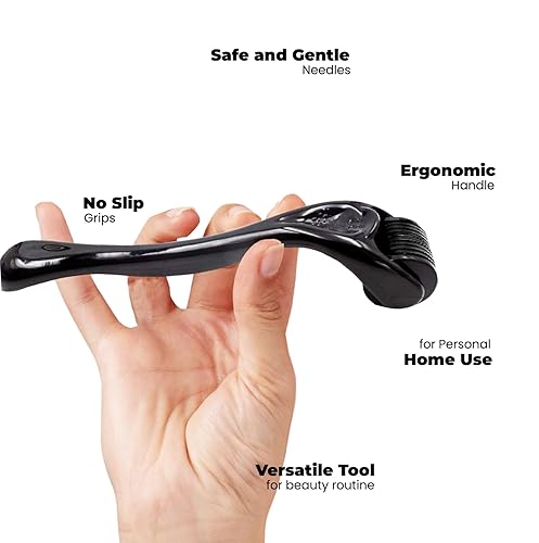 Miniatura 3 de ROSELYNBOUTIQUE Derma Roller para cabello, barba, piel facial, cara, 540 microagujas, instrumento cosmético de belleza, regalos de cuidado personal