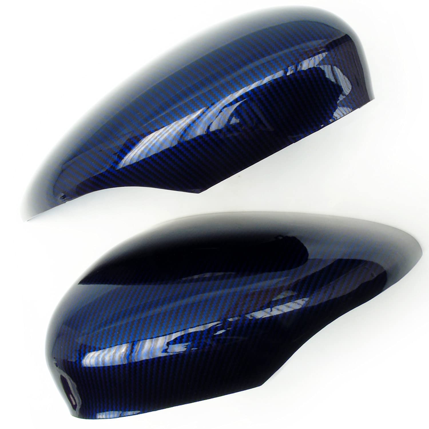 UNDERGROUND PARTSBlue Carbon Fibre Effect Side Door Wing Mirror Covers Caps Pair