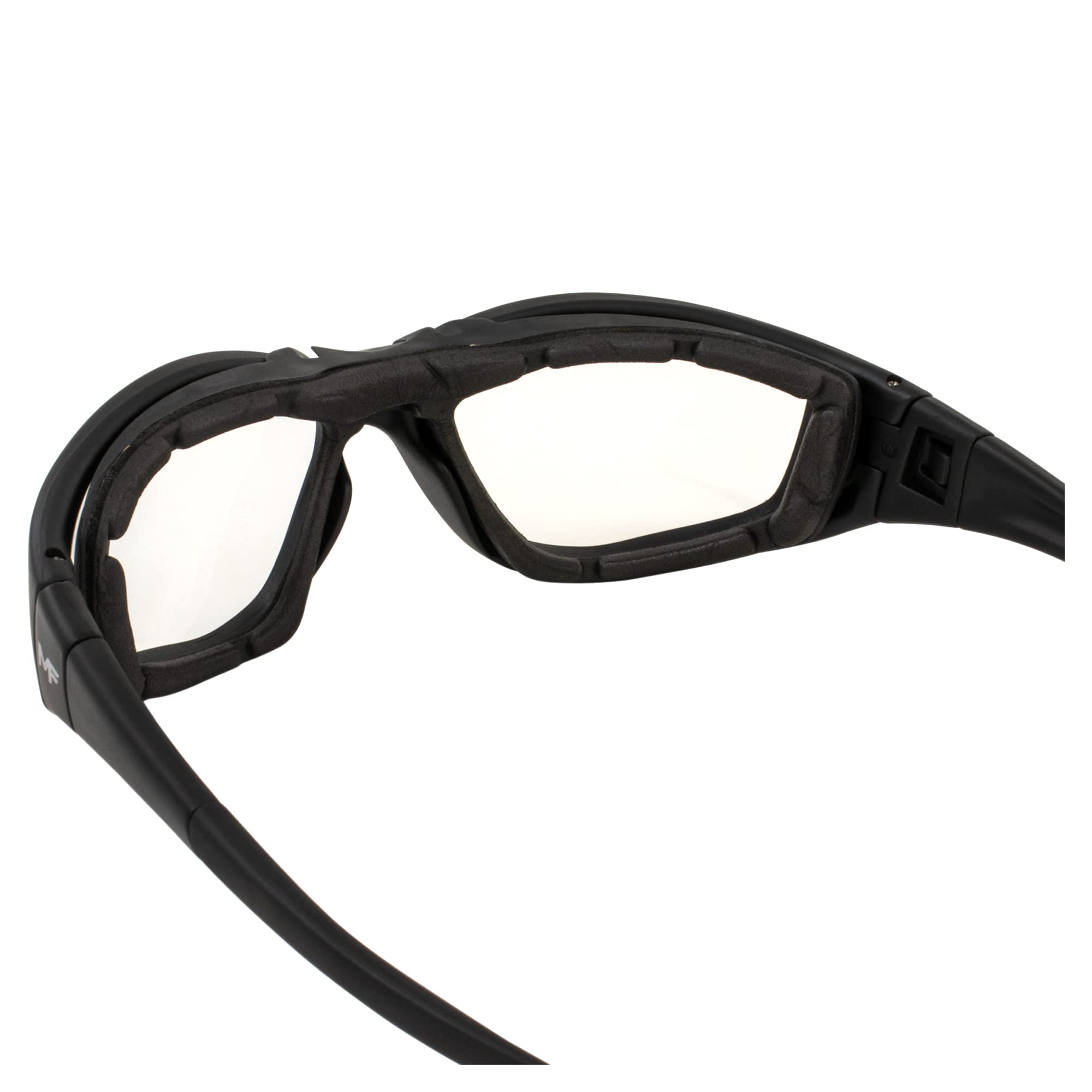 Patriot - Gafas de seguridad bifocales acolchadas para motocicleta, color negro con lente transparente + aumento de 1.5 Z78.1+, gafas convertidas en gafas