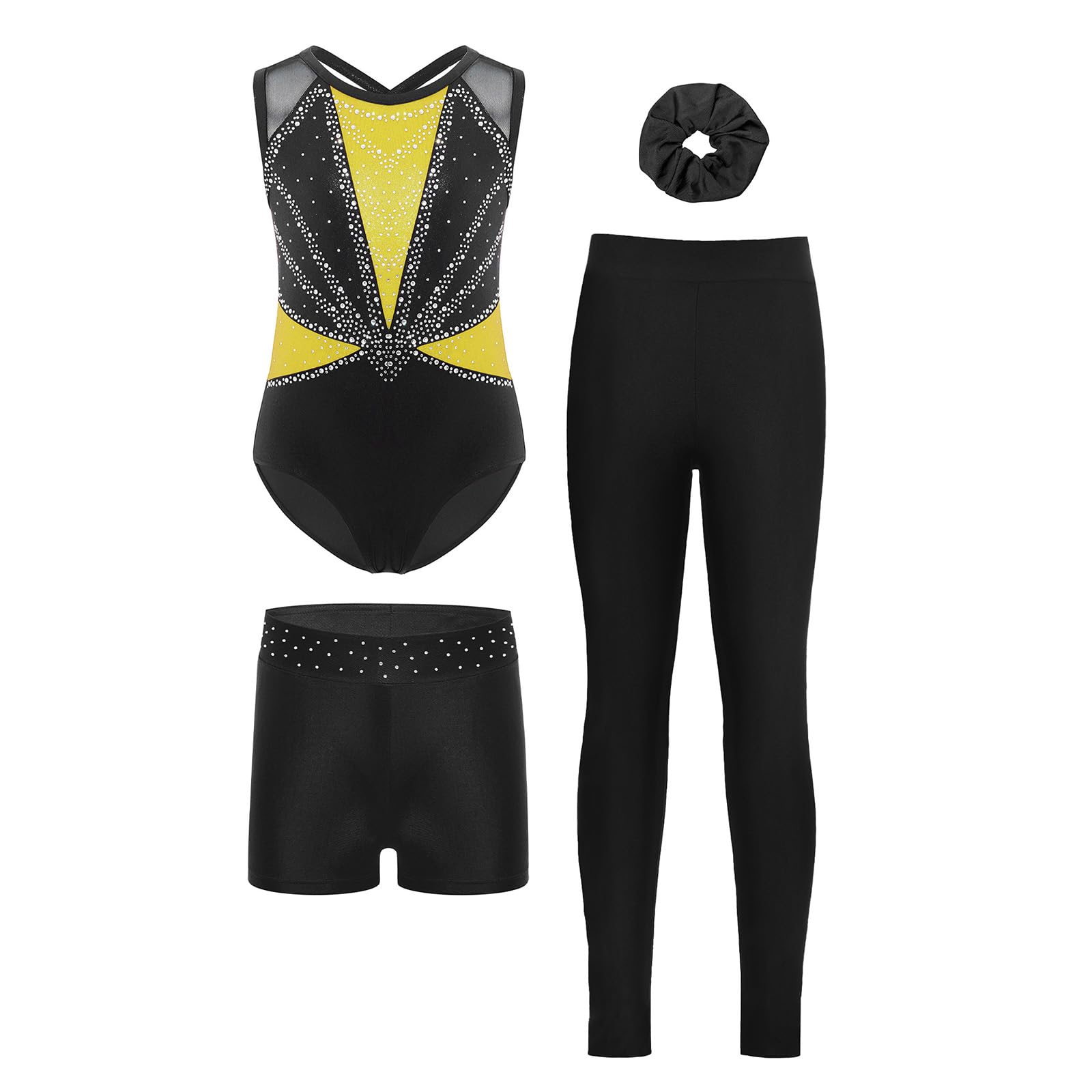 Bambini Pattinaggio Artistico Bambina Body Ginnastica Con Pantaloncini Body Ginnastica Artistica Maniche Lunghe Con Shorts Ritmica