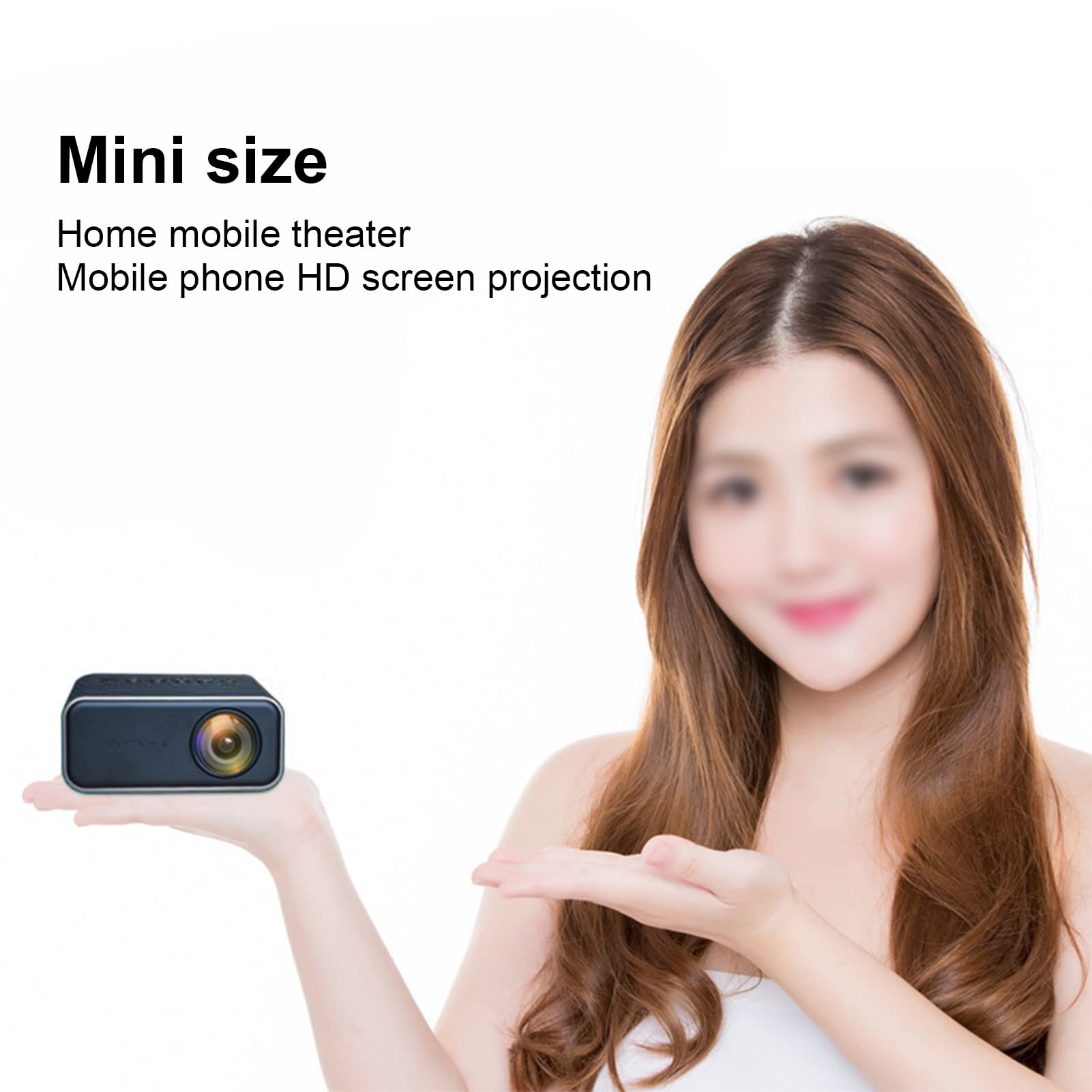 Mini Projektor Obsługa 1080P, Przenośne Kieszonkowe Kino Domowe, Wbudowany Głośnik, 60-calowy Wyświetlacz do Gier Filmowych na świeżym Powietrzu (BLACK)