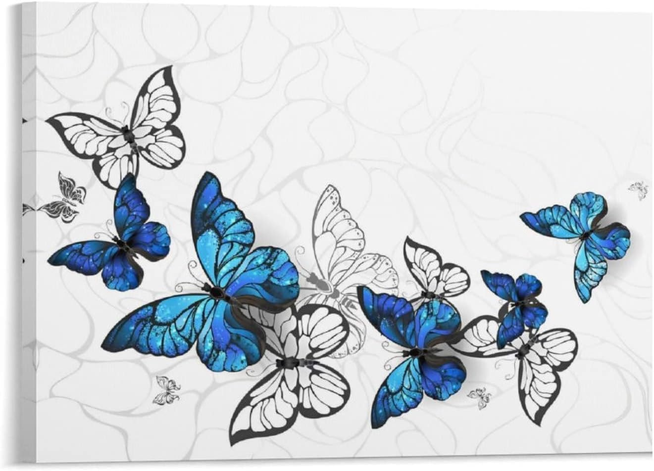幻想的なブルーバタフライアート 額縁付き インテ リア 壁掛け装飾品