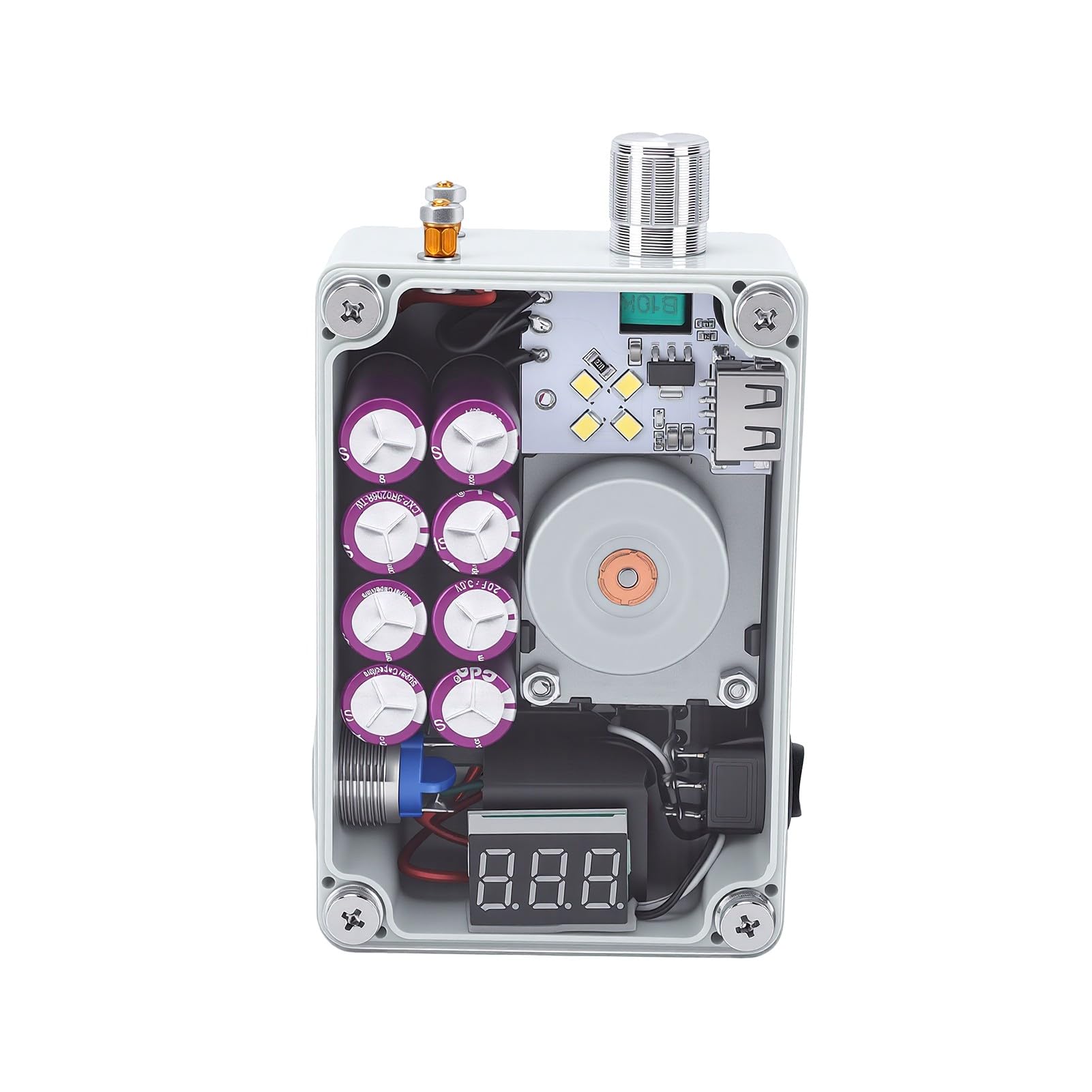 Luocute Generatore a Manovella con Display LCD Rosso | Caricatore USB, custodia per supercondensatori, illuminazione di emergenza, accensione per campeggio all'aperto