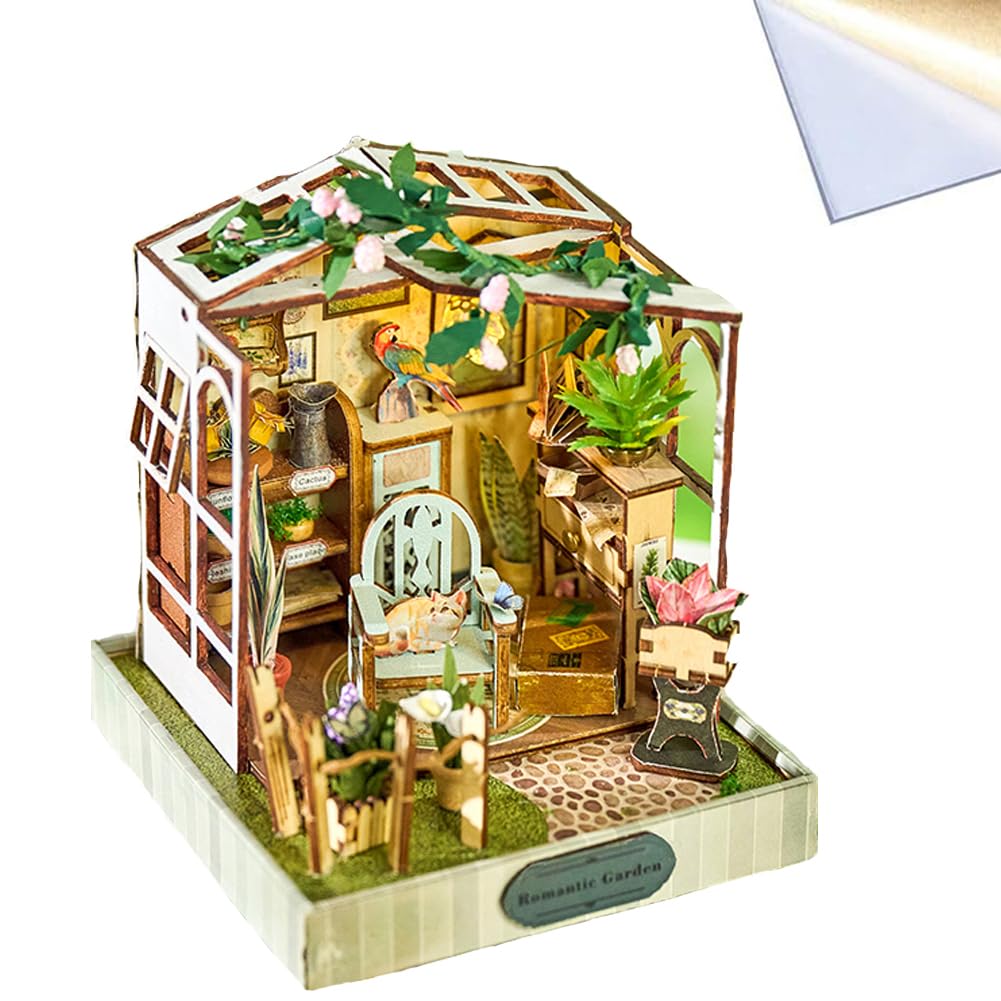 Amazon.co.jp: DIYミニチュア木製ドールハウス家具キット、LEDライト