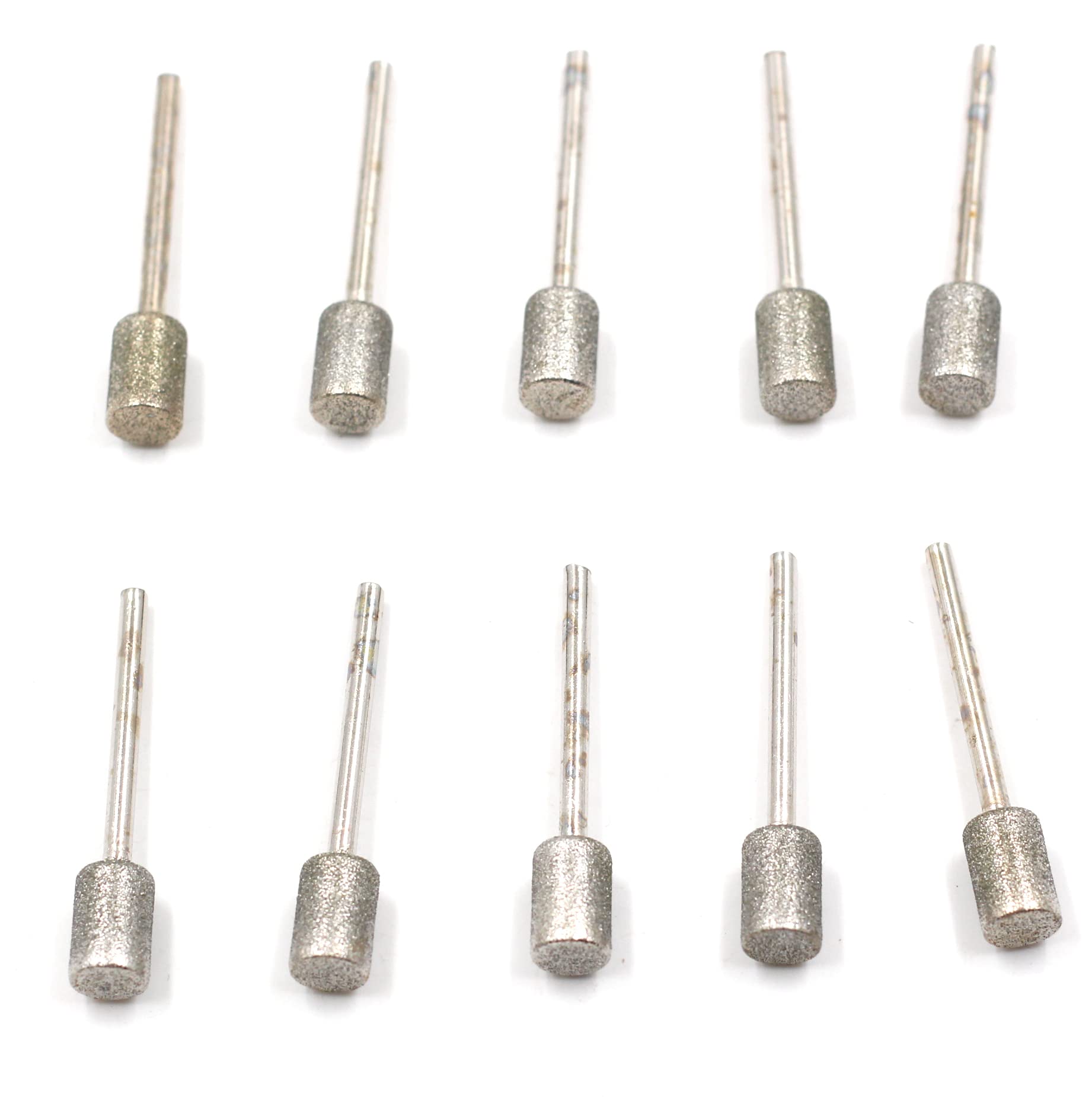 10 Pcs Diamond Grinding Carving Bits,Stone Carving Set Diamond Burr Bits for Stone Carving, DIY Grinding, Polishing, Engraving,Stone, Rocks, Jewelry, Glass, Ceramics (8mm head 1/8 