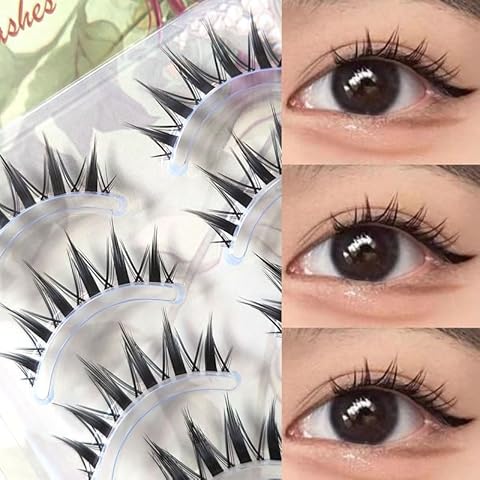 5 Pairs Natural Looking False Eyelashes Wispy Volume Lash Extension Soft Eye Lashes Full Strip Invisible Band Cat Eye Eyelash Fairy Eyelash (eyelashes) Cover