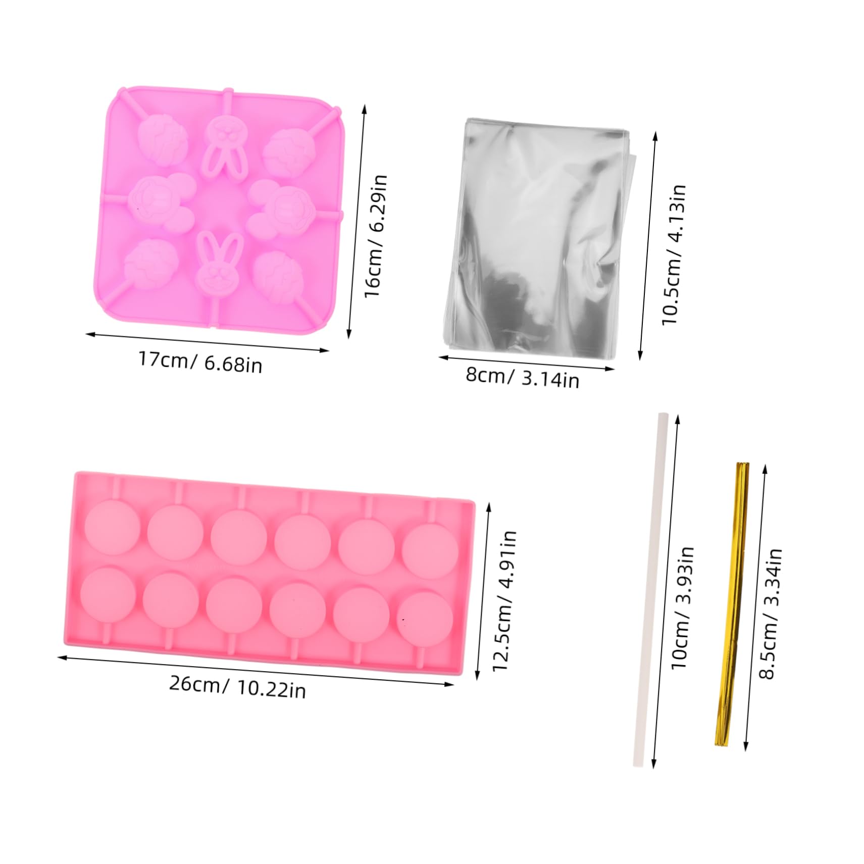 Luxshiny 1 Satz Lollipop Silikonform für Weihnachten Teiliges für Schokoladenlollis Eiswürfel und Kleine Leckereien Lollipop Sticks Geschenkbeuteln und Twist Bindern
