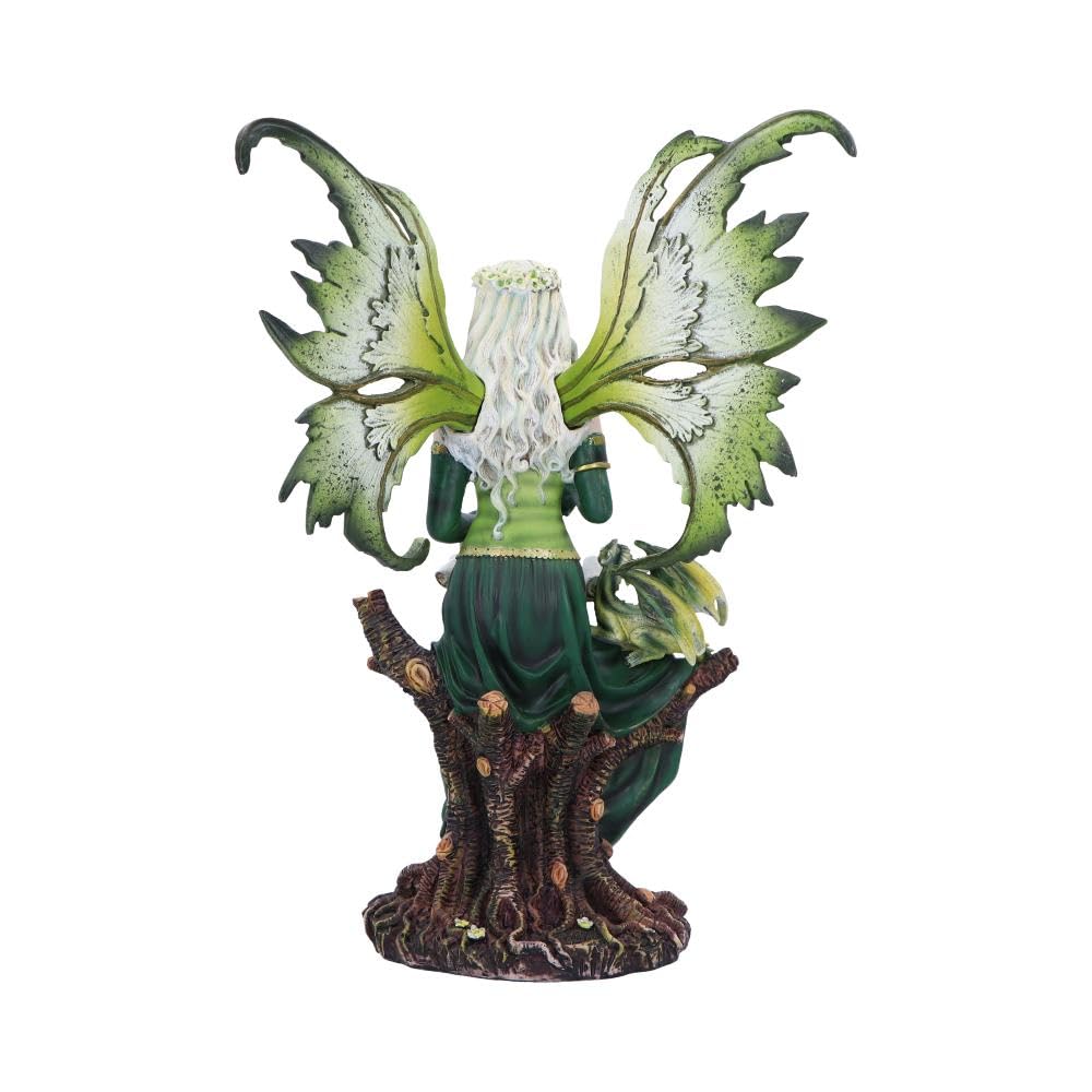 Nemesis Now Giada - Piccola fata della foresta con drago familiare, statua di fata da 31 cm, statuetta stravagante per fan del drago, decorazione gotica, collezionisti fantasy, figura in resina