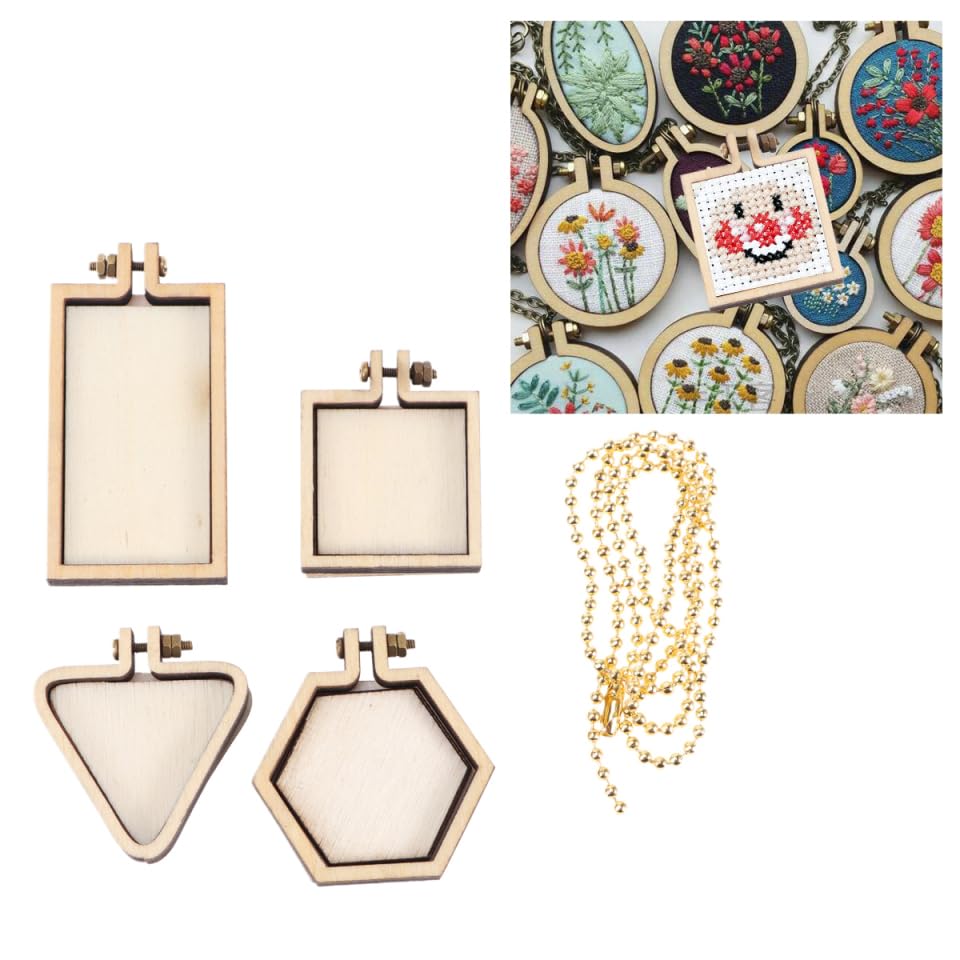 Image of FOMIYES Mini Wooden Embroidery Hoop 2 Inch Round Frame for DIY Jewelry Pendant Crafts Keychain and Cross Stitch Projects