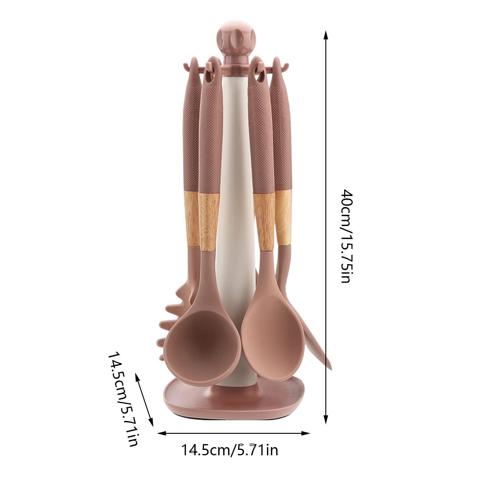 Przybory kuchenne z silikonu 7-częściowy zestaw odporny na wysoką | Łatwe w Czyszczeniu Akcesoria do Gotowania Do garnków, patelni, naczyń z powło