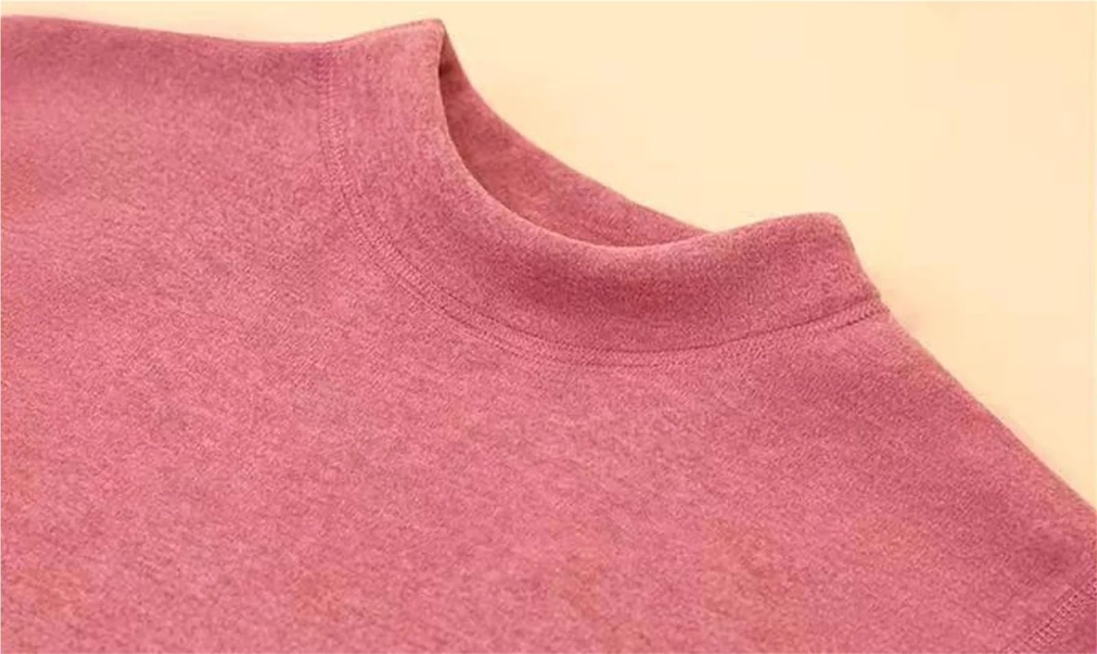 Conjuntos de Ropa Interior térmica for Mujer, Tops Terciopelo Grueso, Pantalones, lencería sin Costuras, Cuello Medio Alto, cómodos y cálidos for otoño e Invierno para Esquí,Moto