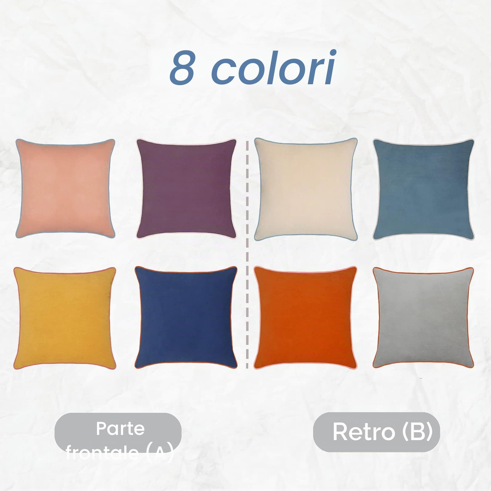 Set di 4 federe decorative per cuscini in velluto, 50,8 x 50,8 cm, per divano, camera da letto, 50 x 50 cm