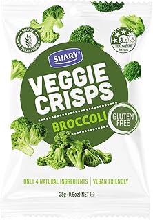 Shary Broccoli Crisps, 25g – 100% Natural, Vegan, Gluten-Free, Healthy Vegetable Snack