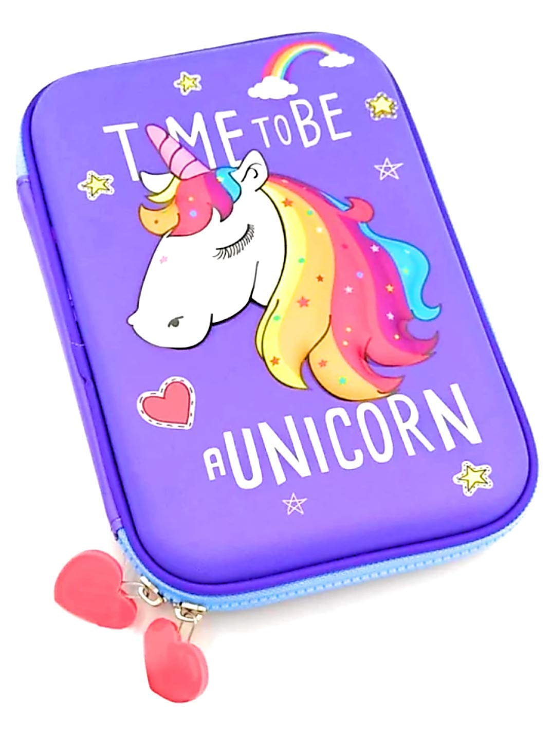 SHREE TECHNESH 3D Unicorn Cover Large Capacity Pencil Case Compass with Compartments, School Supply Organizer for Students, Stationery Box, Cosmetic Zip Pouch Bag | Unicorn Purple Pouch (B0C9QB95PR) Amazon Price History, Amazon Price Tracker