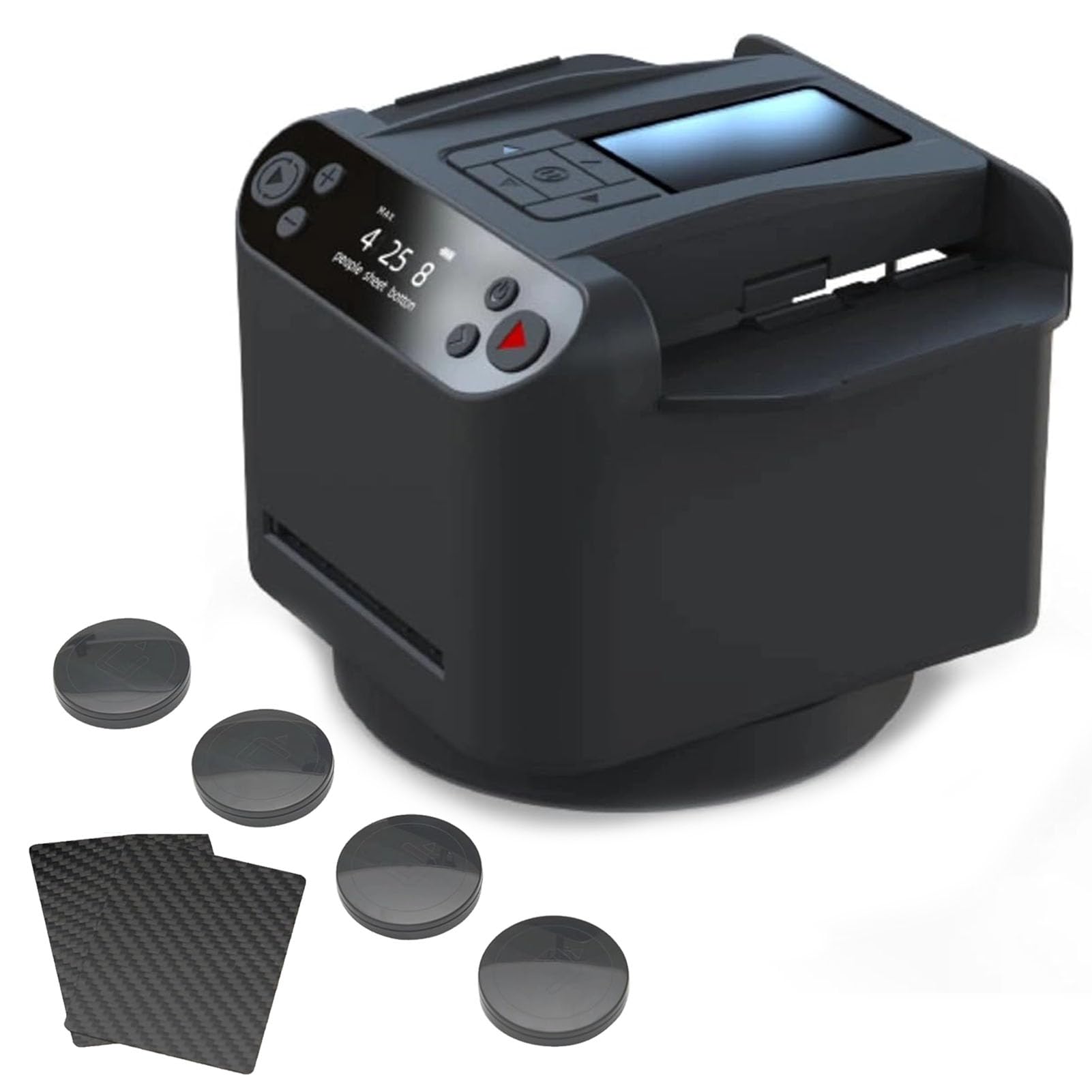 Shuffler automatico di carte e dealer - 2 in 1 con design rotante a 360°, ricaricabile con pulsanti wireless per poker e blackjack